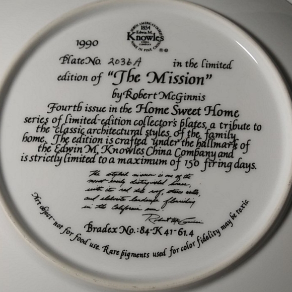 Knowles China Plate "The Mission" - Picture 4 of 10